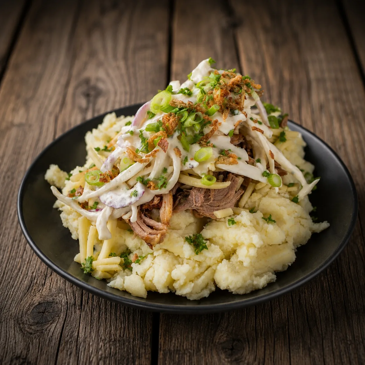 Tender Pulled Pork Collar Mash